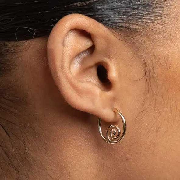 Buy Gold Swirl Hoop - 14ct Gold by Hamish + Grace - at Hamish + Grace