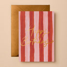 Buy Happy Birthday | Gold Foil Stripes Birthday Card by Gabrielle & Celine Greeting Cards Australia - at Hamish + Grace