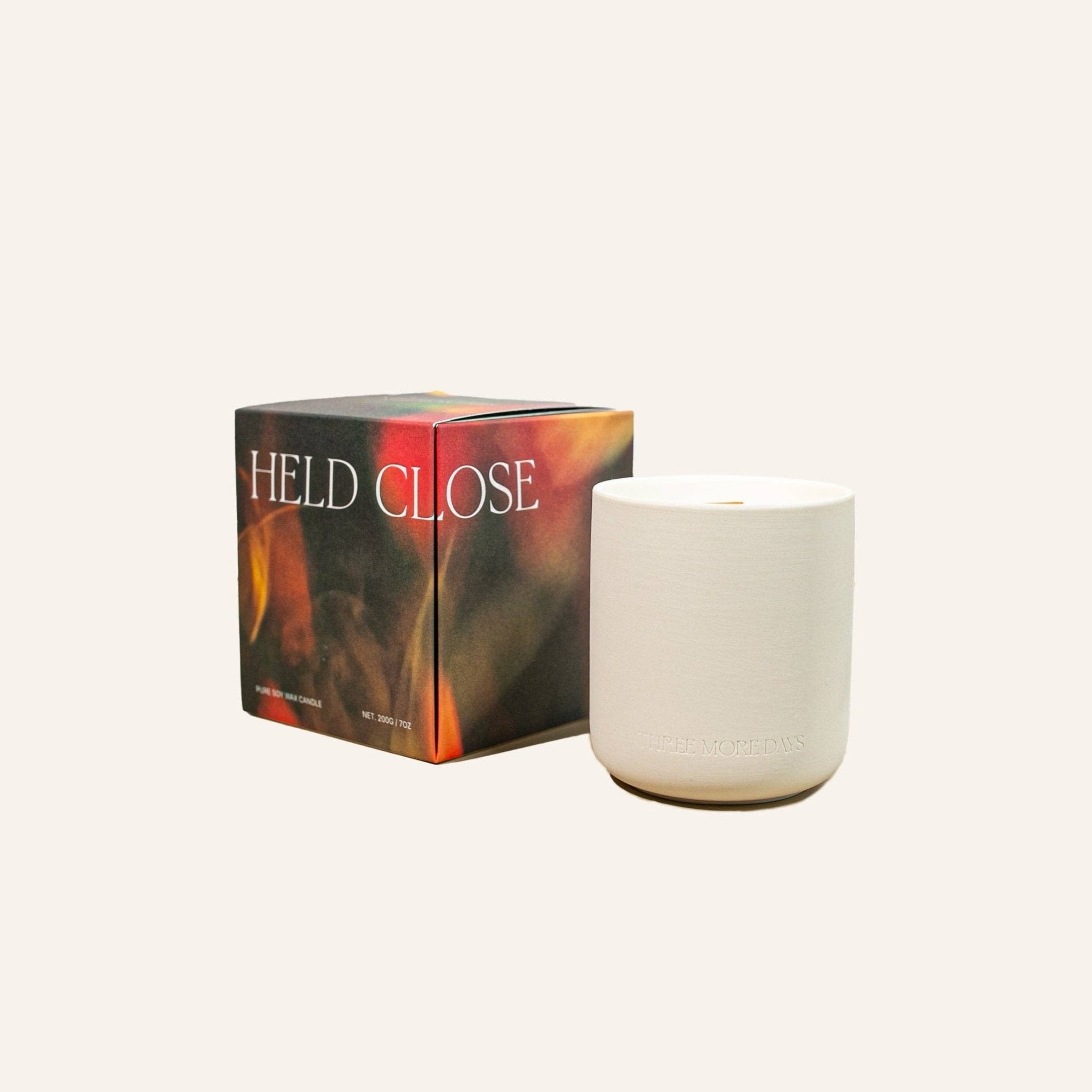 Buy HELD CLOSE: Citrus / Jasmine / Narcissus / Amber / Musk CANDLE 200G by Three More Days Collection - at Hamish + Grace