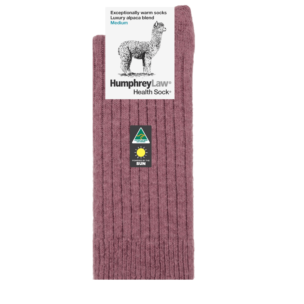 Buy Humphrey Law - Alpaca Health Sock - Dusty Pink by Humphrey Law - at Hamish + Grace