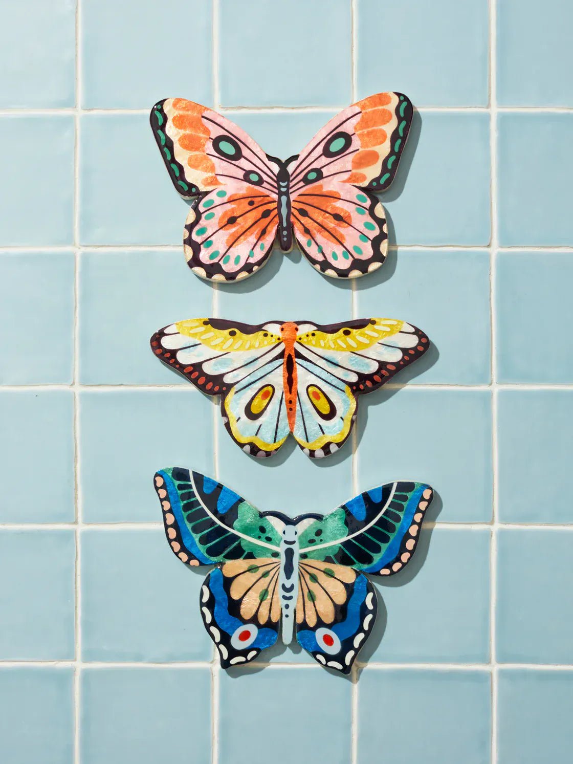 Buy Jones and Co - CANOPY BUTTERFLY BLUE GREEN WALL ART by Jones & Co - at Hamish + Grace