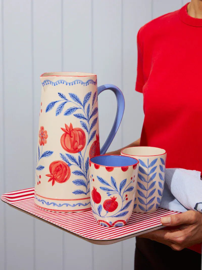 Buy Jones & Co Granada Cup Vine | Hand - Painted Ceramic Mug | Folk - Art Pomegranate Coffee & Tea Cup by Jones & Co - at Hamish + Grace