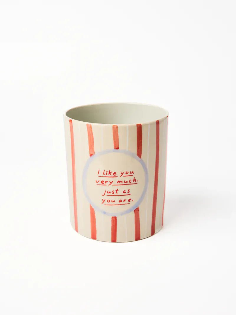 Buy Jones & Co | Love Notes Holdall Vase – Just The Way | Hand - Painted Ceramic Storage Jar | Utensil Holder & Flower Vase by Jones & Co - at Hamish + Grace