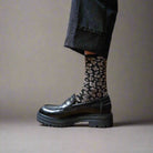 Buy KLUE Glitter Lurex socks in eco - friendly Lyocell | Leopard black: 36 - 40 by KLUE - at Hamish + Grace