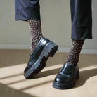 Buy KLUE Glitter Lurex socks in eco - friendly Lyocell | Leopard brown: 36 - 40 by KLUE - at Hamish + Grace