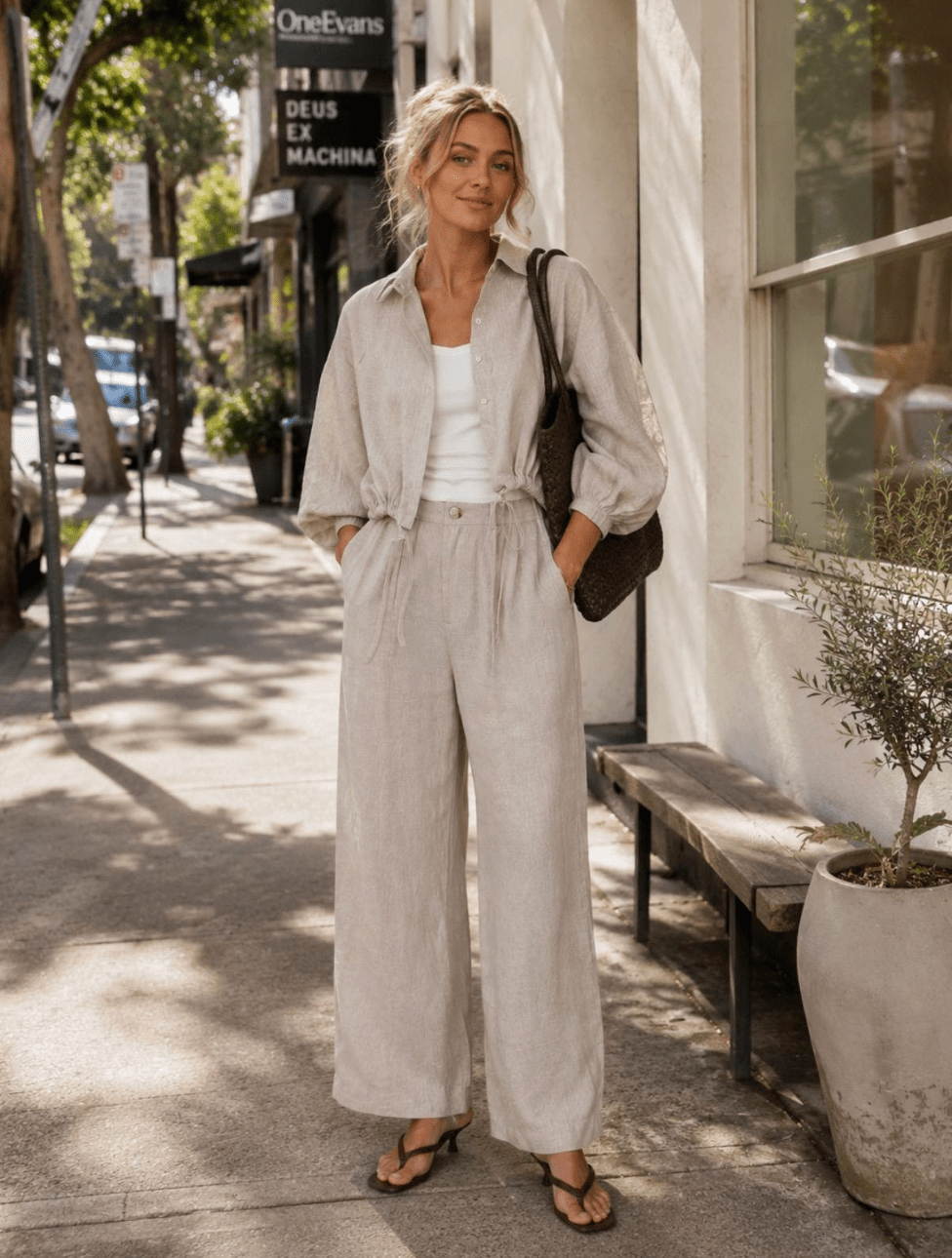 Buy Little Lies - Barrel Linen Pants - Natural by Little Lies - at Hamish + Grace