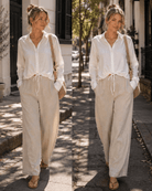 Buy Little Lies - Barrel Linen Pants - Natural by Little Lies - at Hamish + Grace