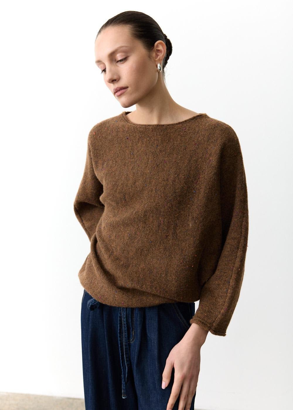 Buy Little Lies - Batwing Speckle Knit - Cinnamon by Little Lies - at Hamish + Grace