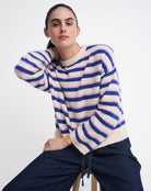 Buy Little Lies - Little Lies Otto Knit – Cobalt Blue Stripe by Little Lies - at Hamish + Grace