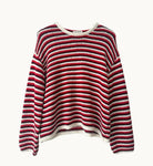 Buy Little Lies - Suzie Stripe Knit – Red/Maroon by Little Lies - at Hamish + Grace