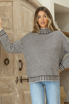 Buy Miss Marlow - Billie Stripe Knit - Chocolate by Miss Marlow - at Hamish + Grace