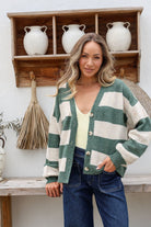 Buy Miss Marlow - Brady Bunch Stripe Knit - Khaki/Natural by Miss Marlow - at Hamish + Grace
