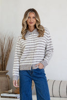 Buy Miss Marlow - Melbourne Cardi - soft mocha/ivory by Miss Marlow - at Hamish + Grace