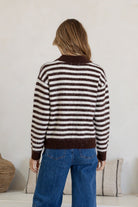 Buy Miss Marlow - Nelbourne Cardi - Chocolate/White by Miss Marlow - at Hamish + Grace