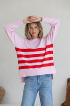 Buy Miss Marlow - The Manor Knit in pink/red by Miss Marlow - at Hamish + Grace