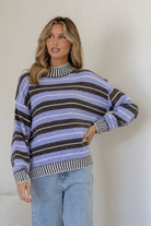 Buy Miss Marlow - Tilly Knit - Lilac/Chocolate Stripe by Miss Marlow - at Hamish + Grace