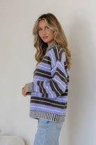 Buy Miss Marlow - Tilly Knit - Lilac/Chocolate Stripe by Miss Marlow - at Hamish + Grace