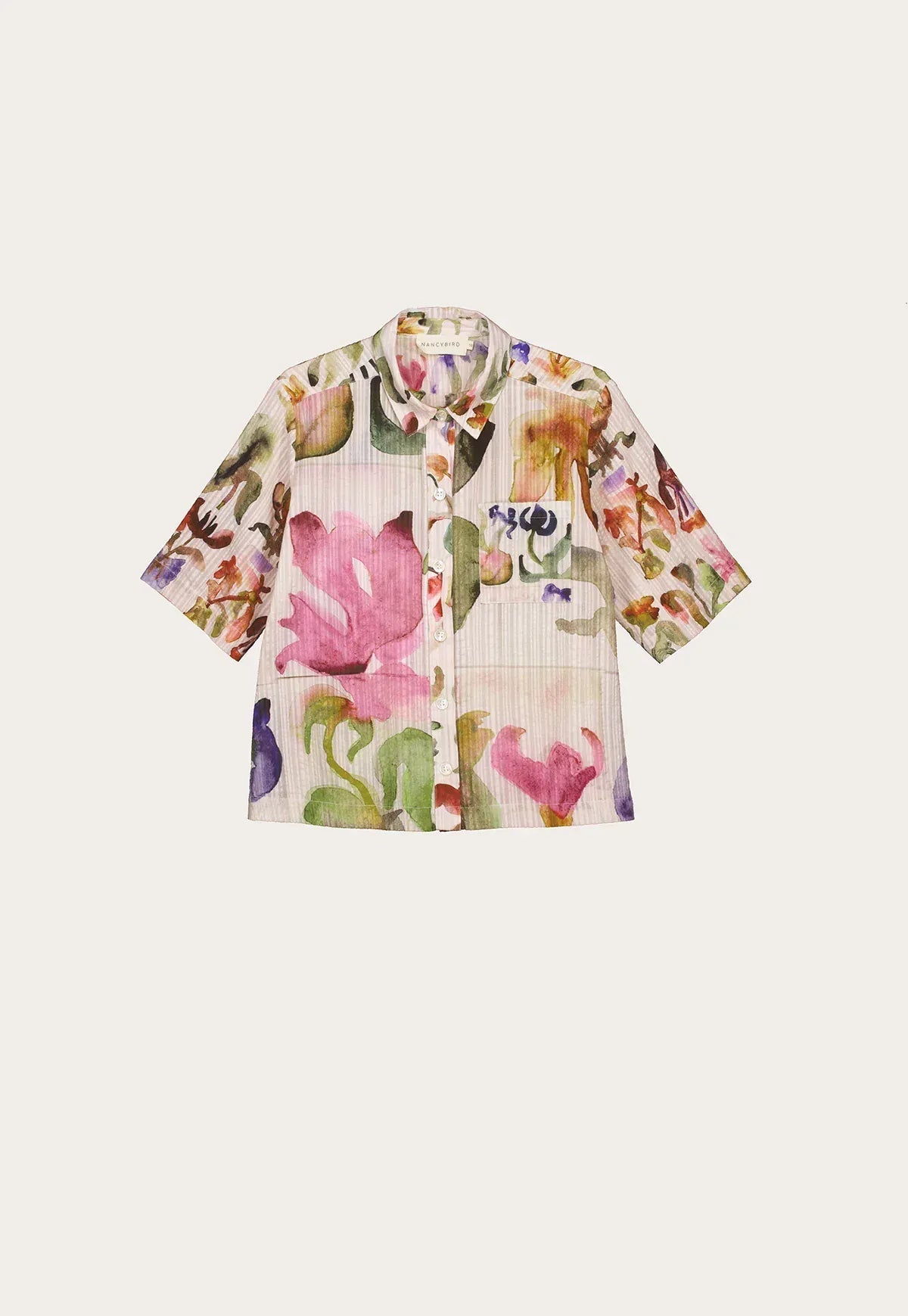 Buy Nancybird - Summer Shirt - Watercolour Collage by Nancybird - at Hamish + Grace