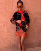 Buy Never Fully Dressed - Tan Jaden Floral Jacquard Cardigan by Never Fully Dressed - at Hamish + Grace