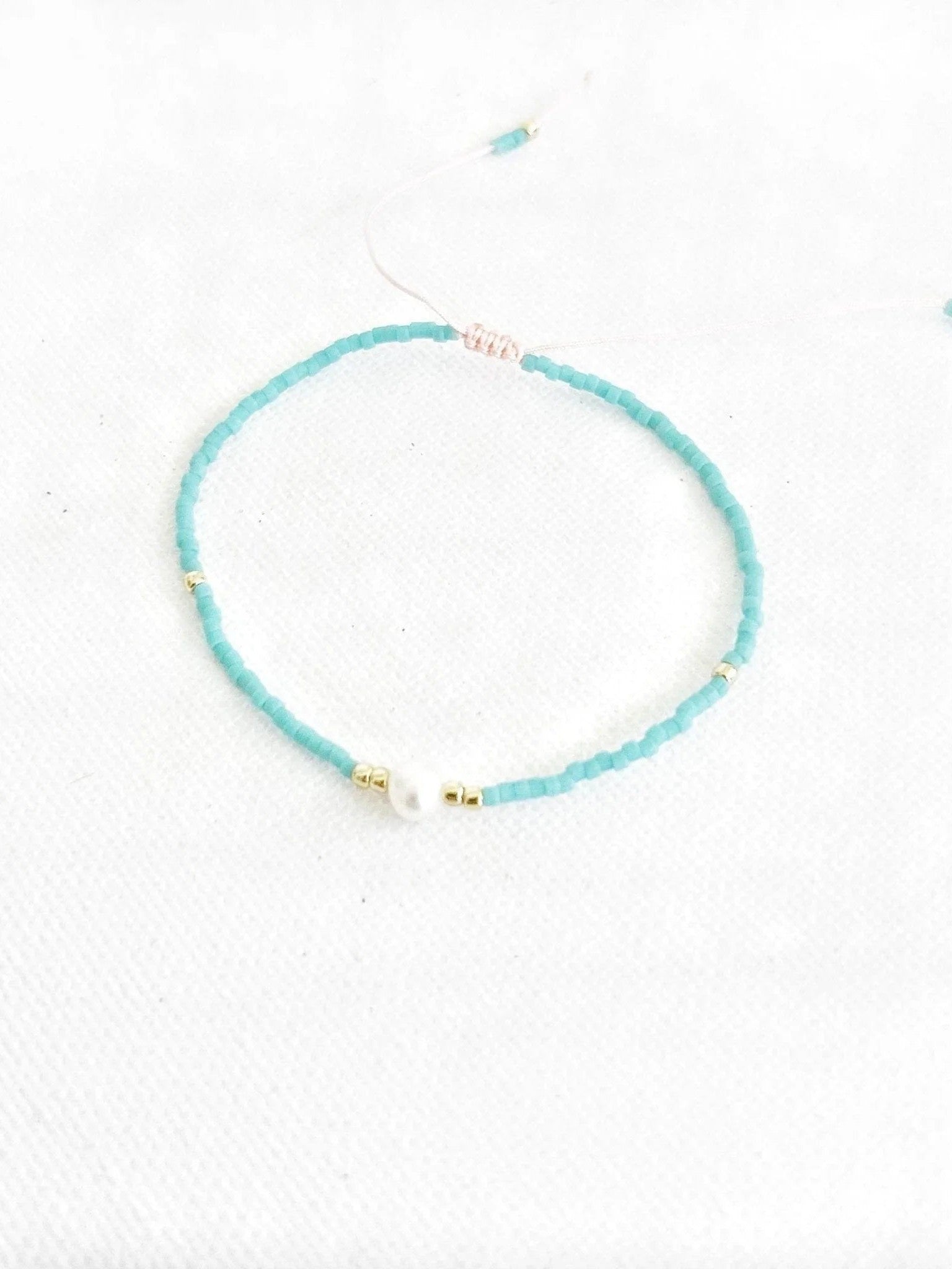 Palma Australia Fashion Palma Australia - Beaded Turquoise and Pearl Adjustable Bracelet