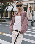 Buy Smaibulin - Button-Through Drawstring Gingham Jacket - Red/White by Smaibulin - at Hamish + Grace