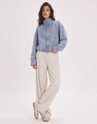 Buy Snaibulin - Denim Bomber Jacket - Light Wash Denim by Smaibulin - at Hamish + Grace