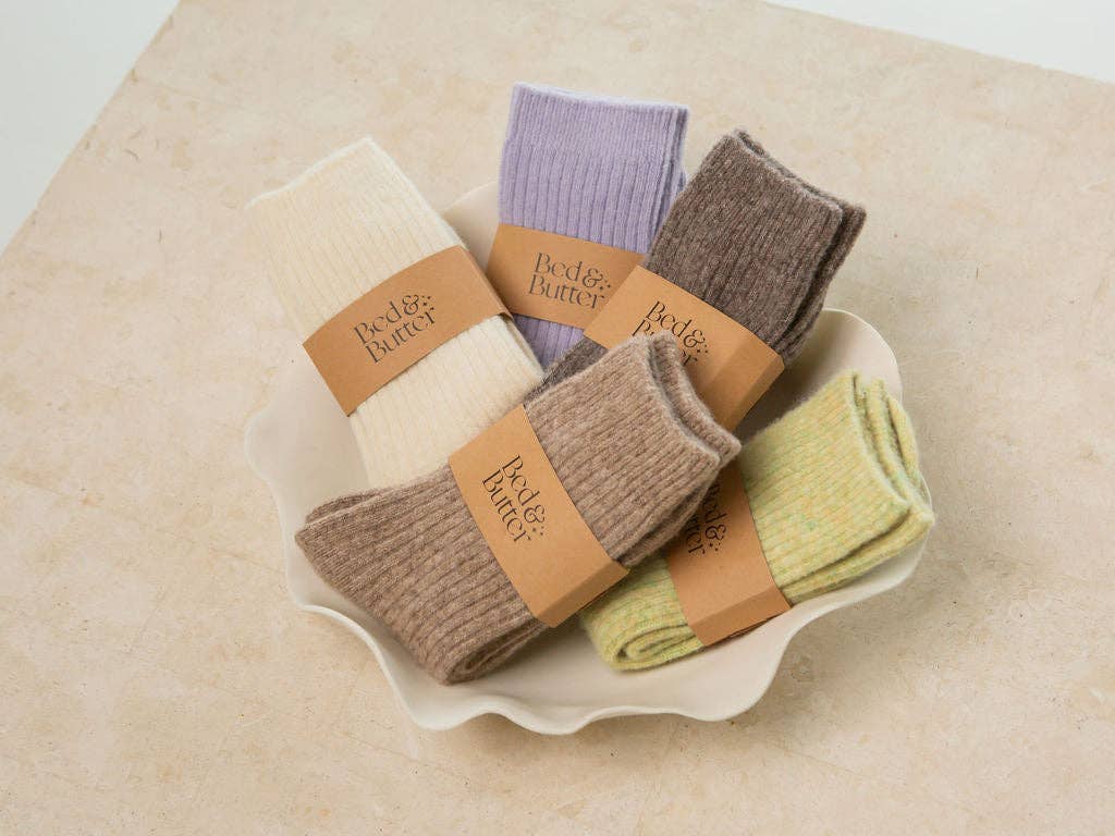 Buy The Comfiest Socks - Light Brown: L/XL by Bed & Butter - at Hamish + Grace
