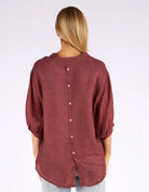 Buy Worthier The Label - Button Back Linen Shirt - Rosewood by Worthier - at Hamish + Grace